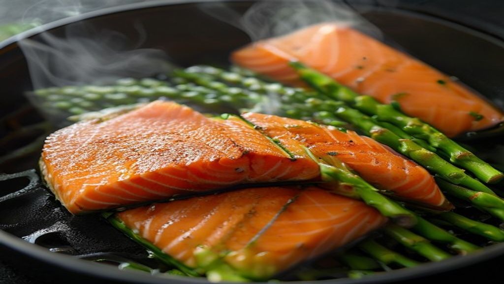Crispy Garlic Butter Salmon & Asparagus for Two