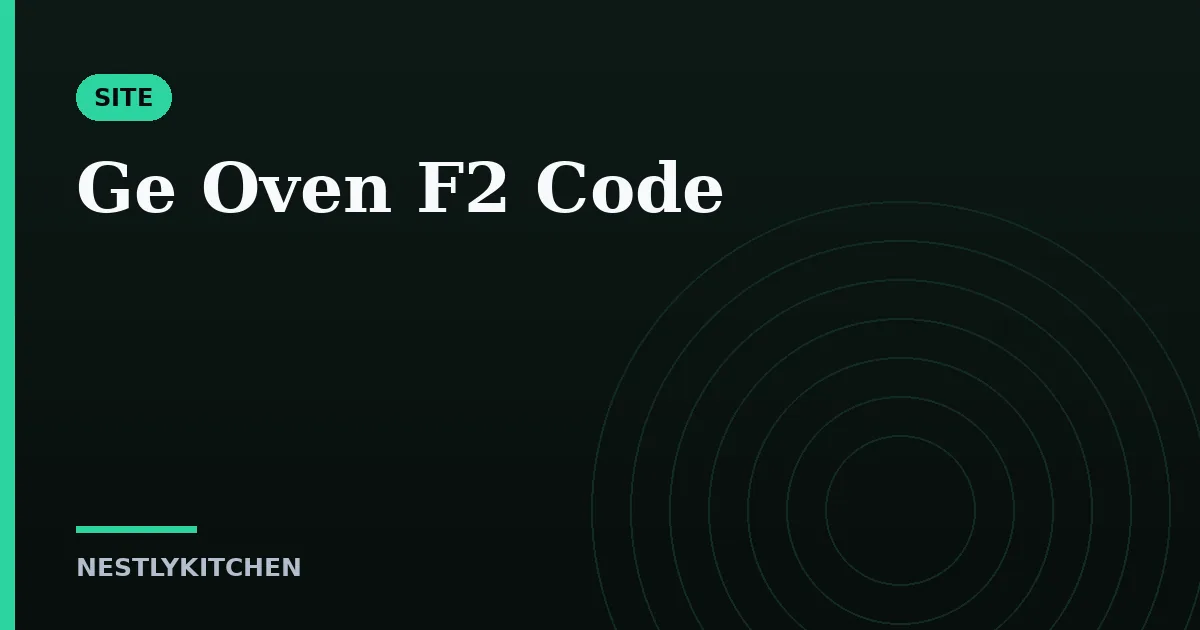 Ge Oven F2 Code