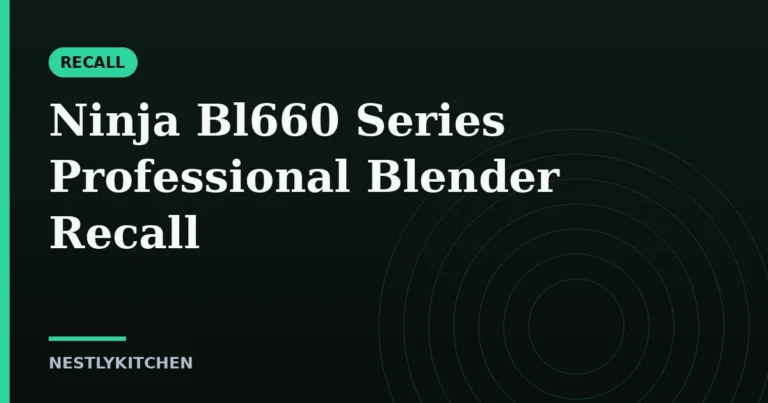 Ninja Bl660 Series Professional Blender Recall