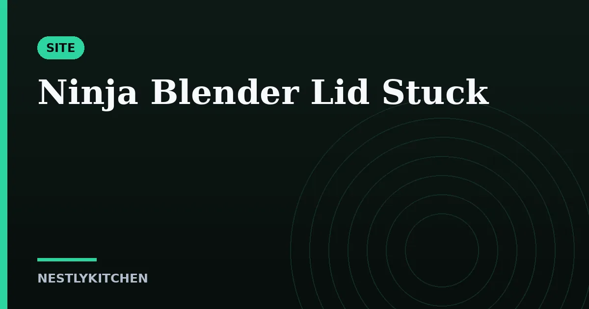 Ninja Blender Lid Stuck