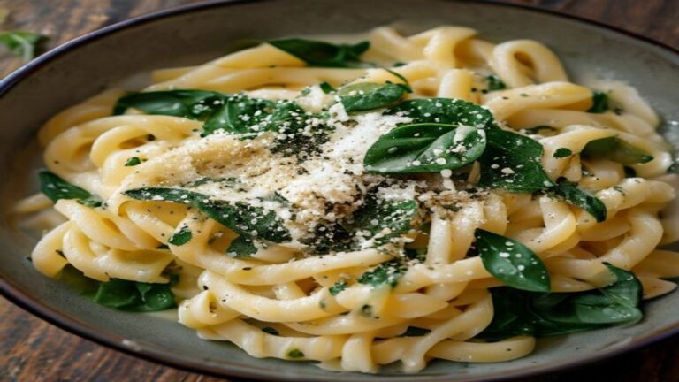 Creamy One-Pot Garlic and Spinach Pasta
