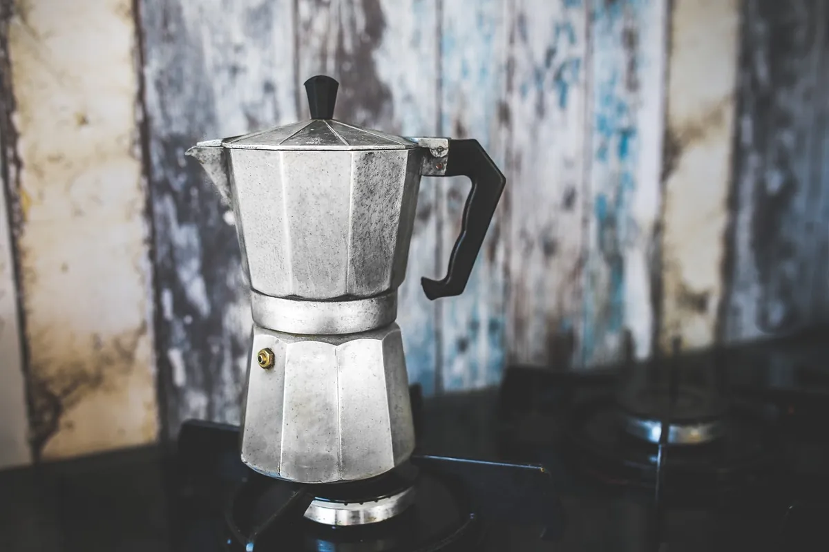 coffee, pot, maker, percolator, italian, octagon, octa, silver, aluminium, kitchen, late, espresso, vintage, retro, gray coffee, gray kitchen, gray vintage, gray retro, percolator, percolator, percola