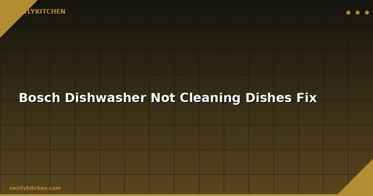 Bosch Dishwasher Not Cleaning Dishes Fix
