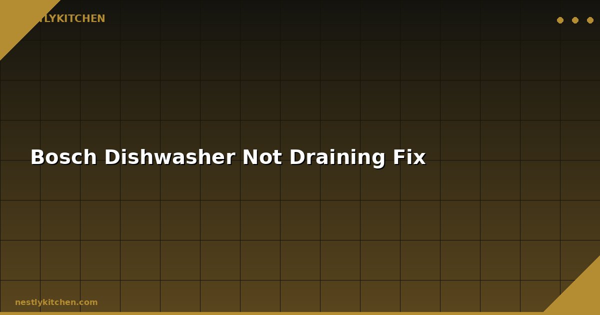 Bosch Dishwasher Not Draining Fix