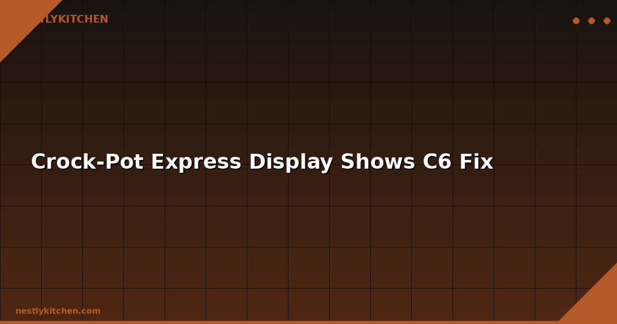 Crock-Pot Express Display Shows C6 Fix