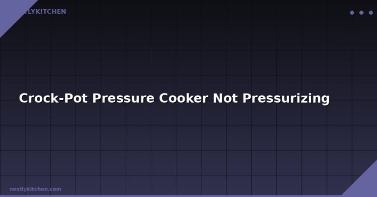 Crock-Pot Pressure Cooker Not Pressurizing
