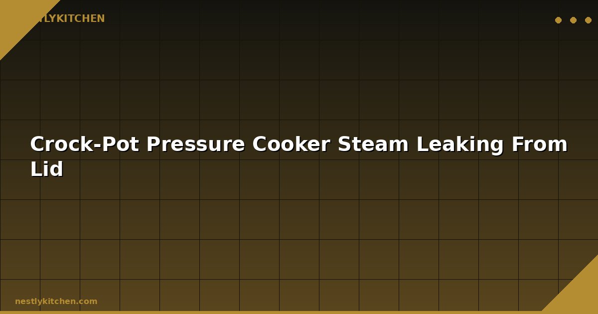 Crock-Pot Pressure Cooker Steam Leaking From Lid