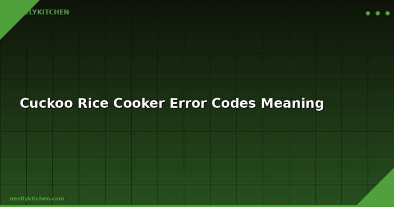 Cuckoo Rice Cooker Error Codes Meaning