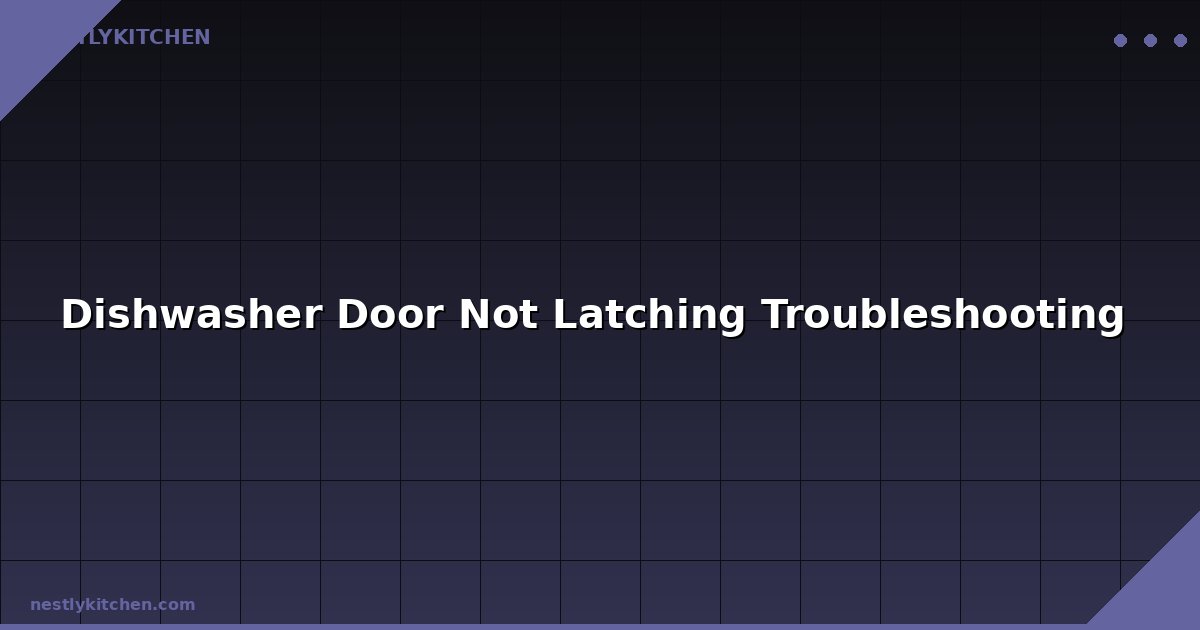 Dishwasher Door Not Latching Troubleshooting