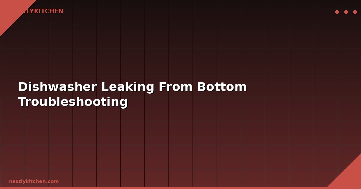 Dishwasher Leaking From Bottom Troubleshooting