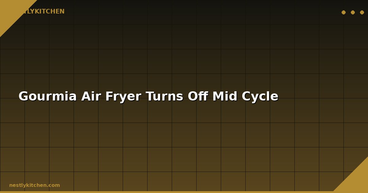 Gourmia Air Fryer Turns Off Mid Cycle