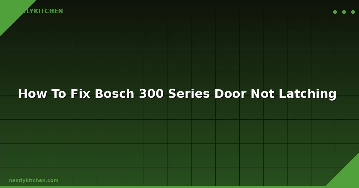 How To Fix Bosch 300 Series Door Not Latching