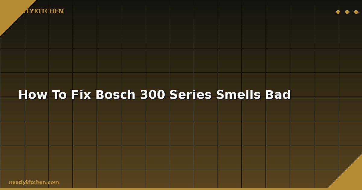 How To Fix Bosch 300 Series Smells Bad