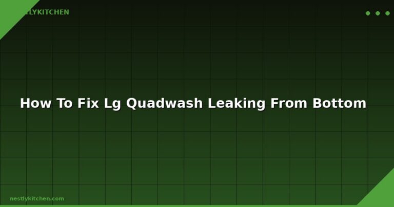 How To Fix Lg Quadwash Leaking From Bottom