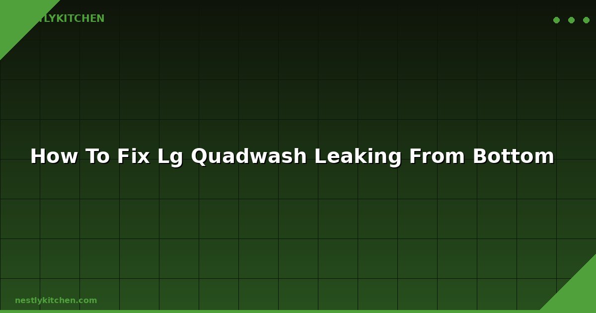 How To Fix Lg Quadwash Leaking From Bottom