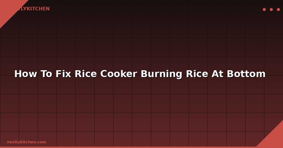 How To Fix Rice Cooker Burning Rice At Bottom