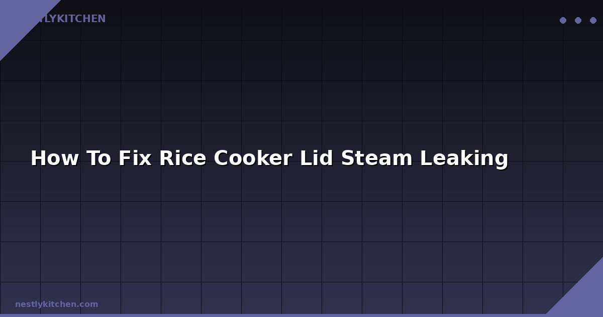 How To Fix Rice Cooker Lid Steam Leaking
