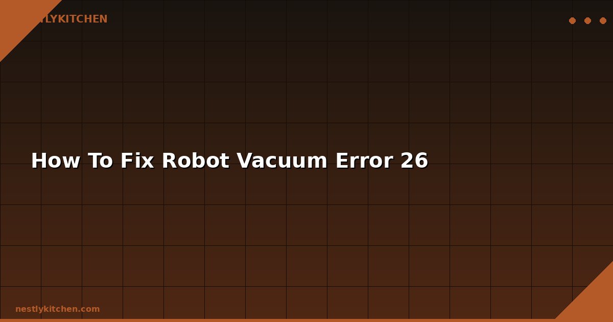 How To Fix Robot Vacuum Error 26