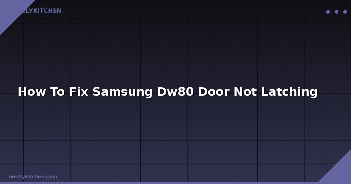 How To Fix Samsung Dw80 Door Not Latching