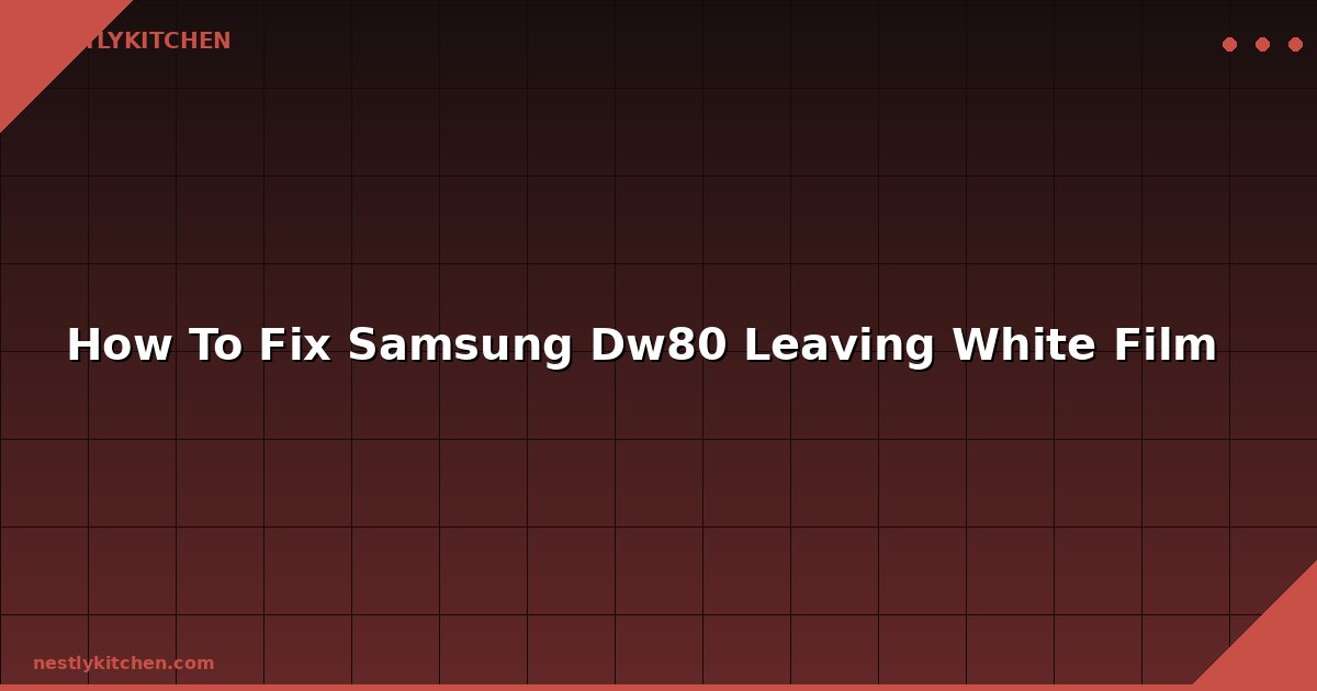 How To Fix Samsung Dw80 Leaving White Film