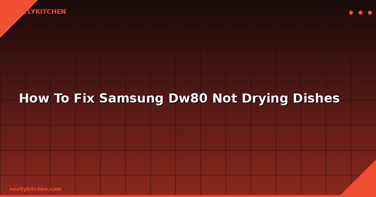 How To Fix Samsung Dw80 Not Drying Dishes