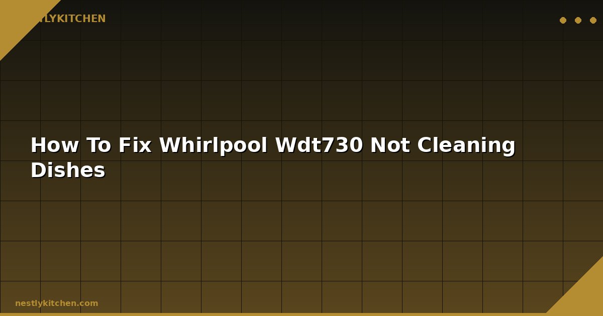 How To Fix Whirlpool Wdt730 Not Cleaning Dishes