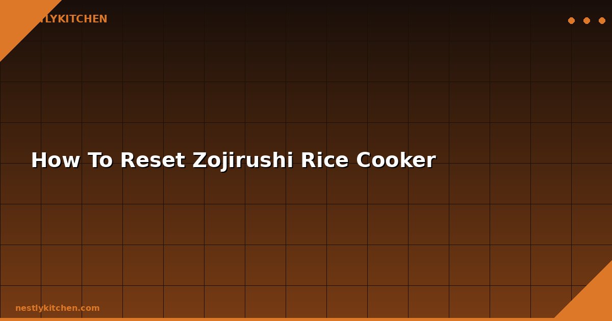 How To Reset Zojirushi Rice Cooker