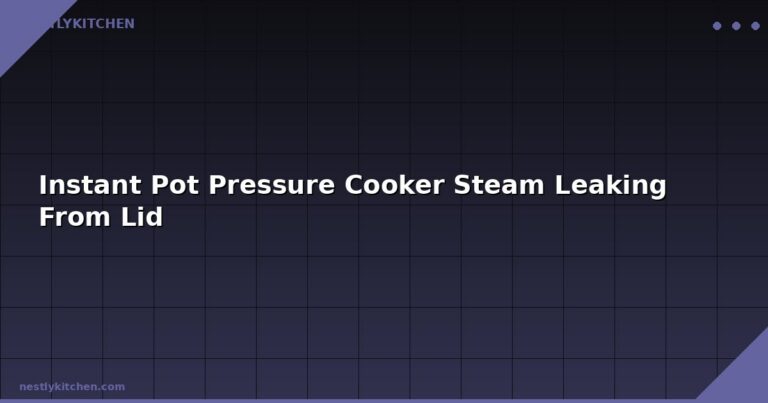 Instant Pot Pressure Cooker Steam Leaking From Lid