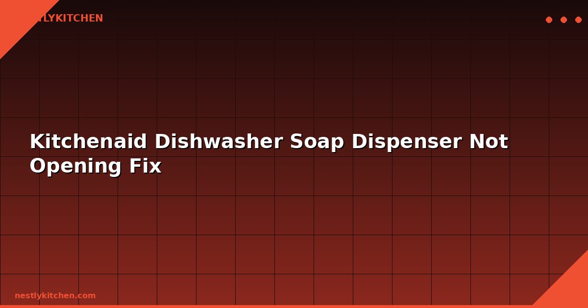 Kitchenaid Dishwasher Soap Dispenser Not Opening Fix