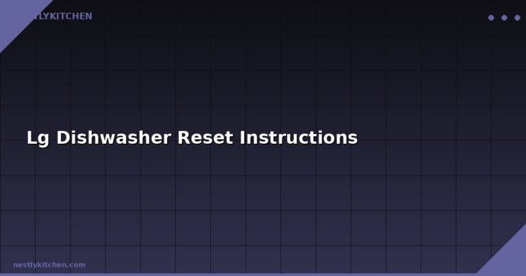 Lg Dishwasher Reset Instructions