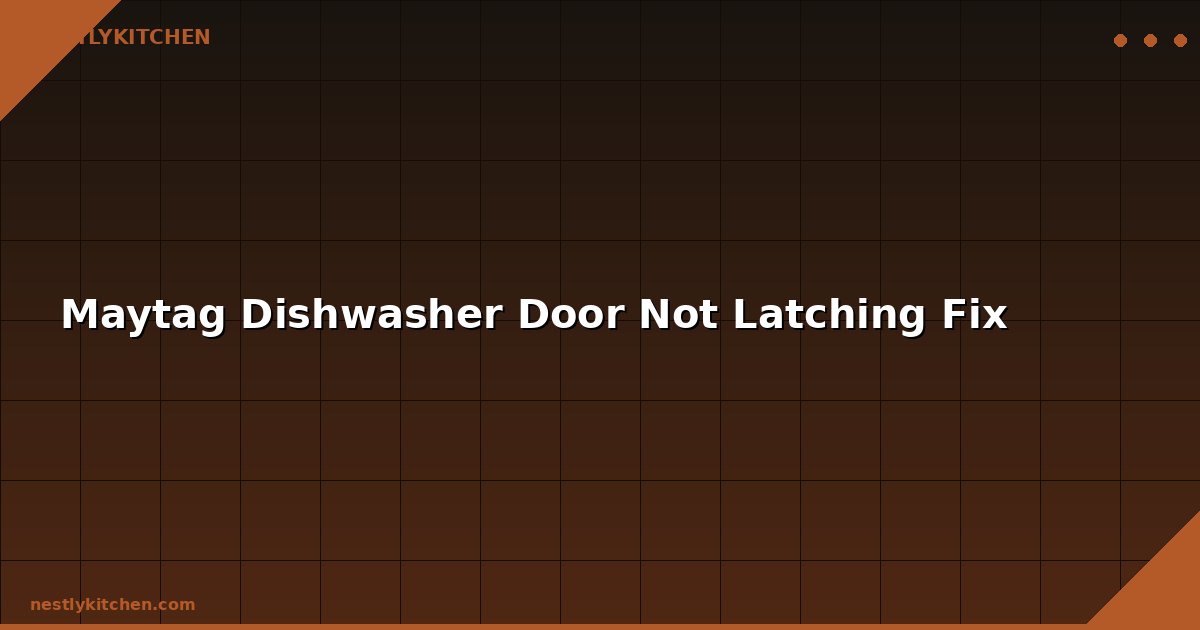 Maytag Dishwasher Door Not Latching Fix