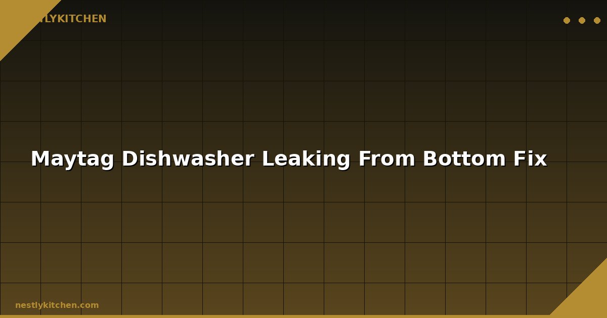 Maytag Dishwasher Leaking From Bottom Fix