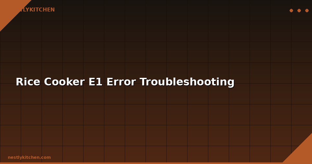 Rice Cooker E1 Error Troubleshooting