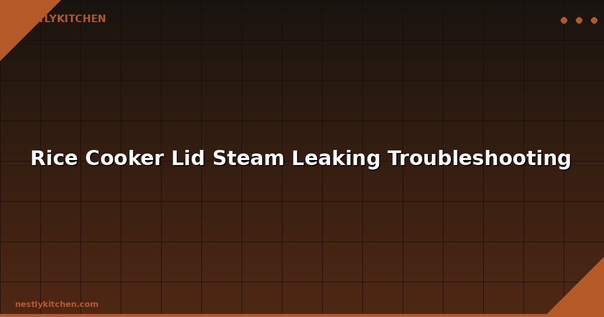 Rice Cooker Lid Steam Leaking Troubleshooting