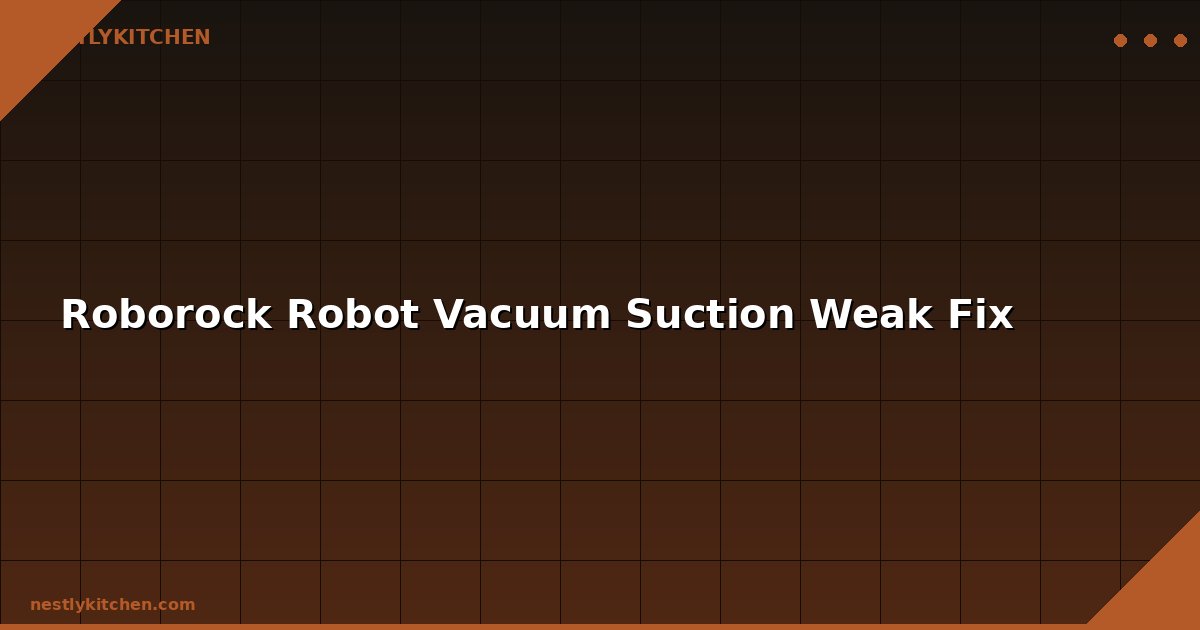 Roborock Robot Vacuum Suction Weak Fix