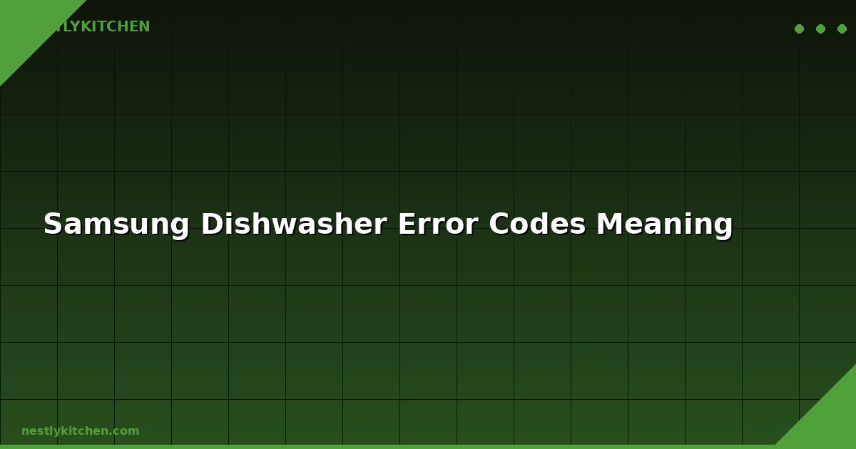 Samsung Dishwasher Error Codes Meaning