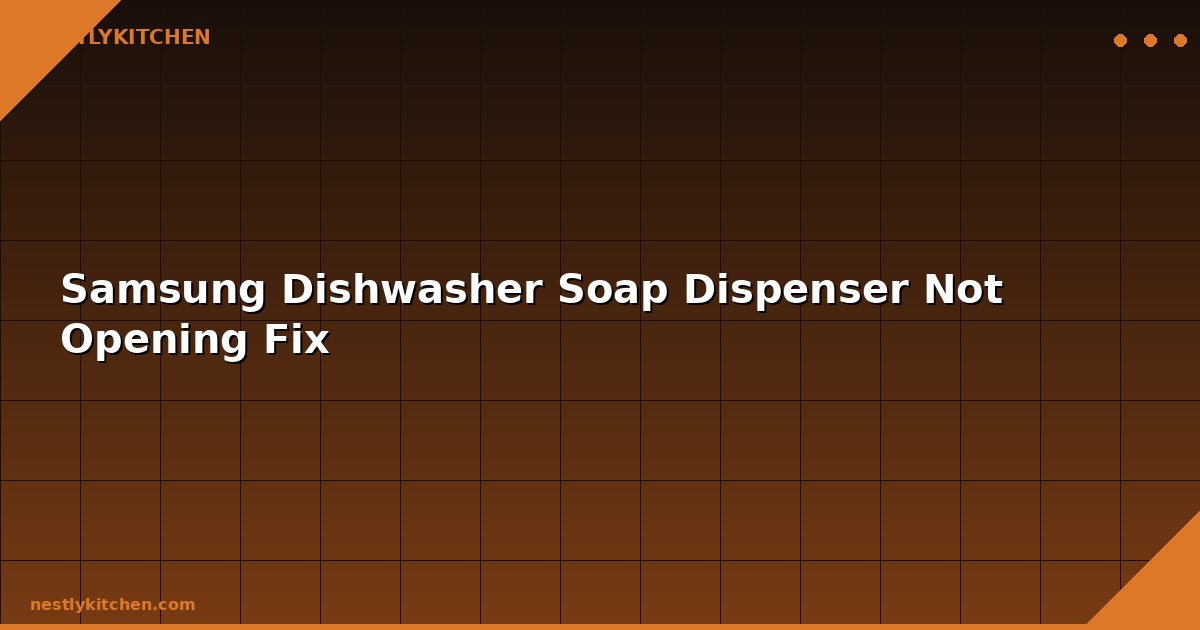 Samsung Dishwasher Soap Dispenser Not Opening Fix