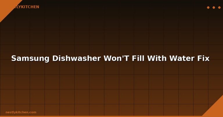 Samsung Dishwasher Won'T Fill With Water Fix