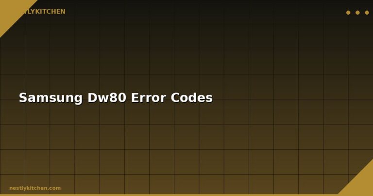Samsung Dw80 Error Codes