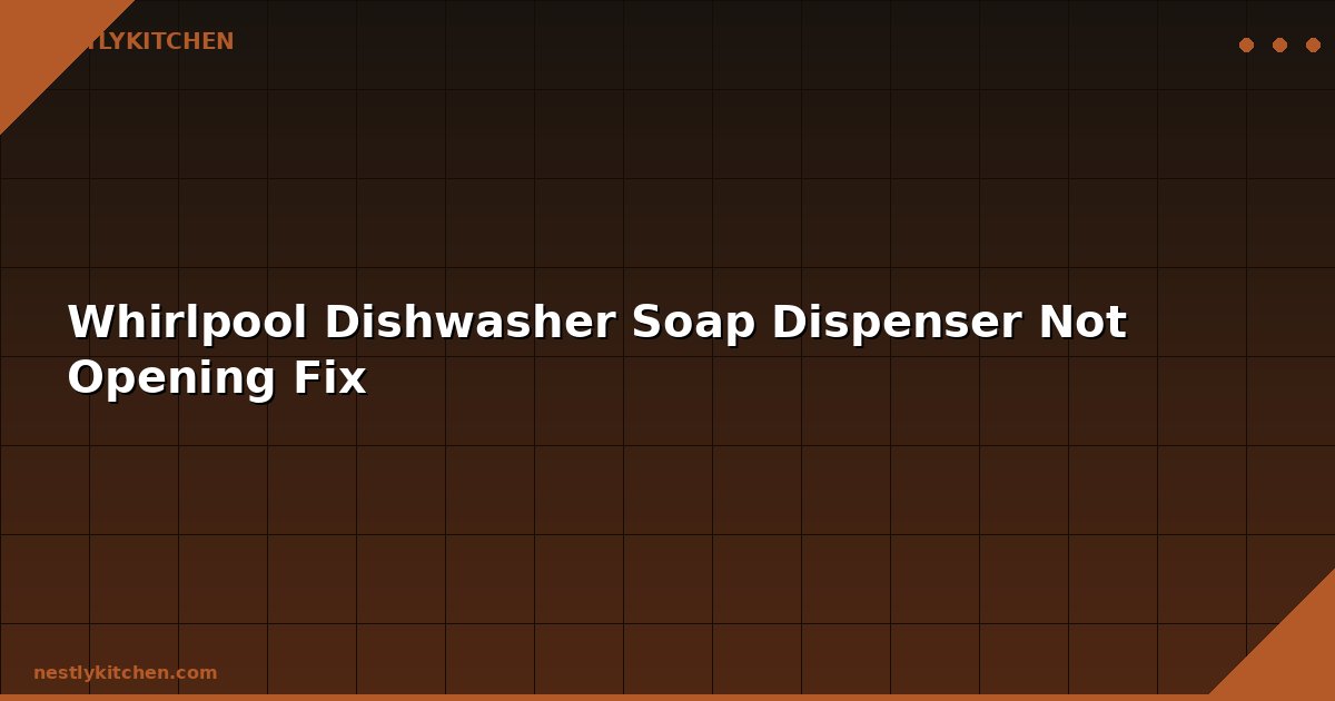 Whirlpool Dishwasher Soap Dispenser Not Opening Fix