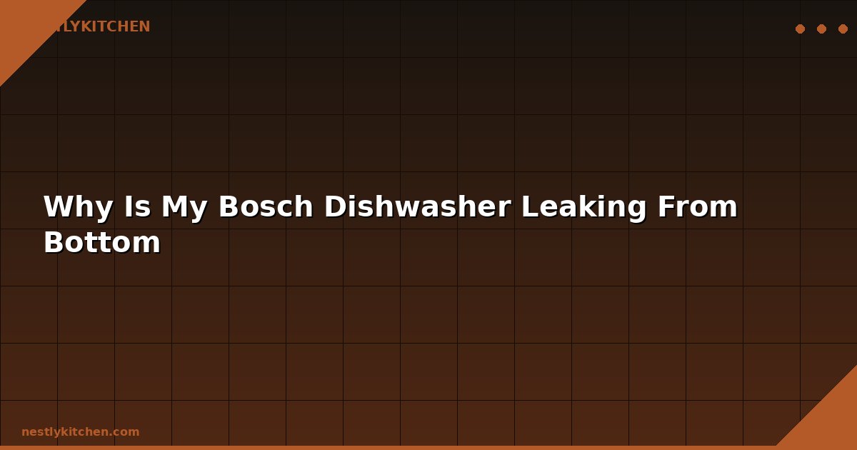 Why Is My Bosch Dishwasher Leaking From Bottom