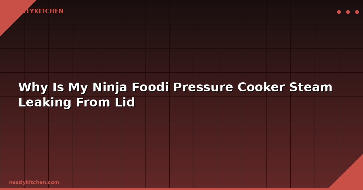 Why Is My Ninja Foodi Pressure Cooker Steam Leaking From Lid