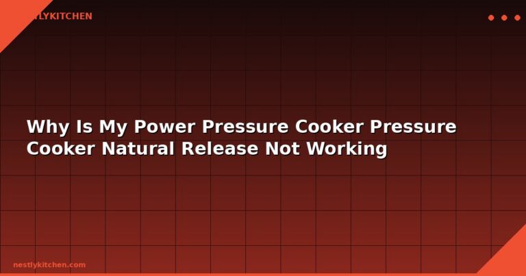 Why Is My Power Pressure Cooker Pressure Cooker Natural Release Not Working