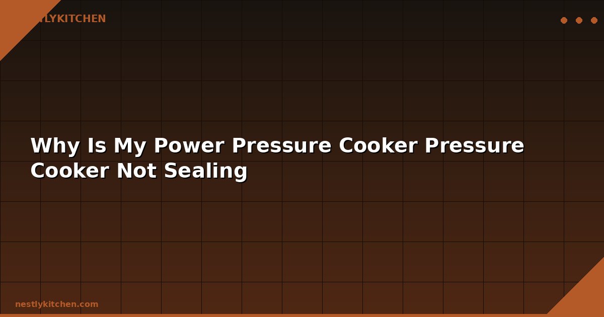 Why Is My Power Pressure Cooker Pressure Cooker Not Sealing