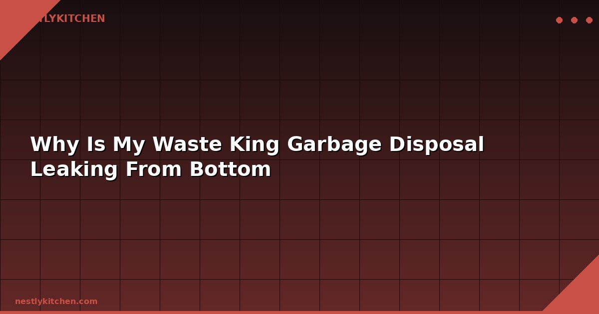 Why Is My Waste King Garbage Disposal Leaking From Bottom